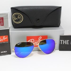 NEW!! RAY-BAN RB 3025 112/4L POLARIZED BLUE FLASH